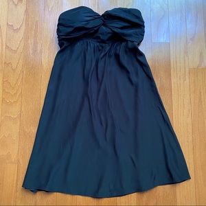 The Limited Black silk strapless dress